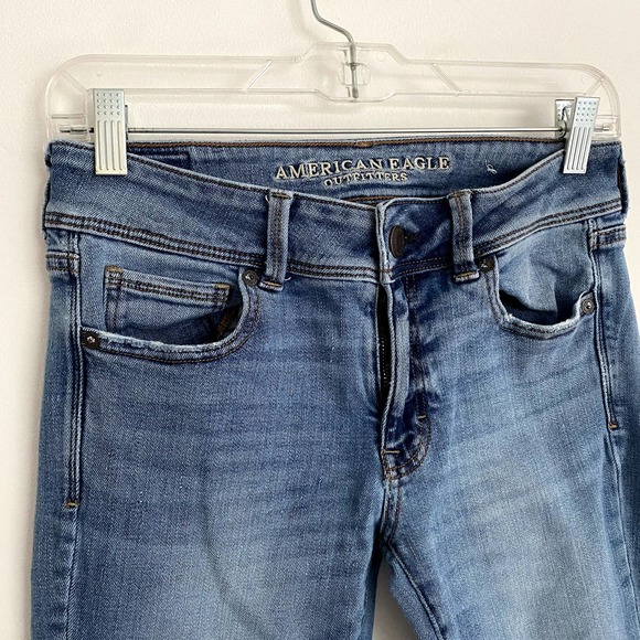 American Eagle Y2K Medium Wash Flare Mid-Rise StretchX Kickboot Denim Jeans - Picture 3 of 7